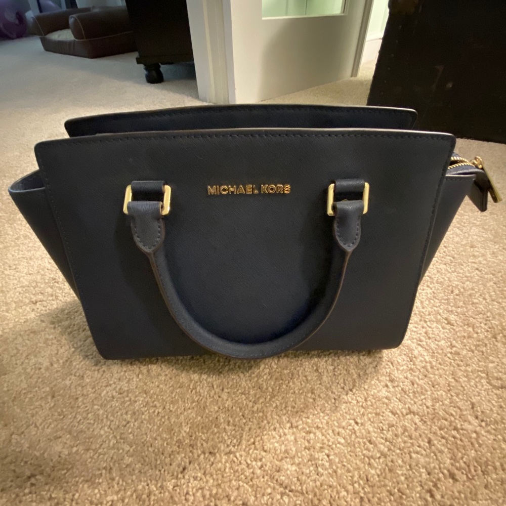 Michael Kors Selma Saffiano medium bag Navy Blue
